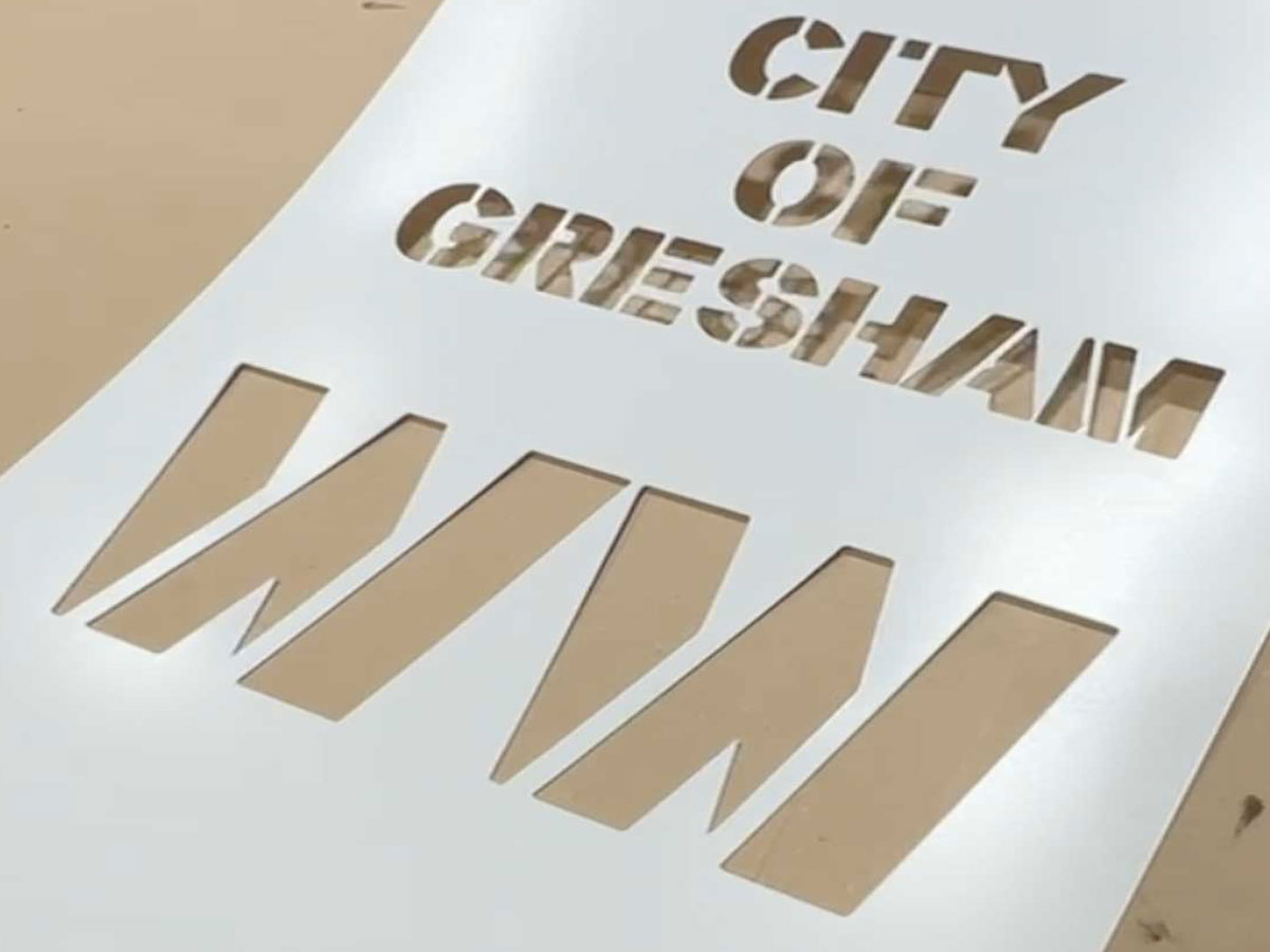 medium wieght stencil for the city of gresham used for a-frames