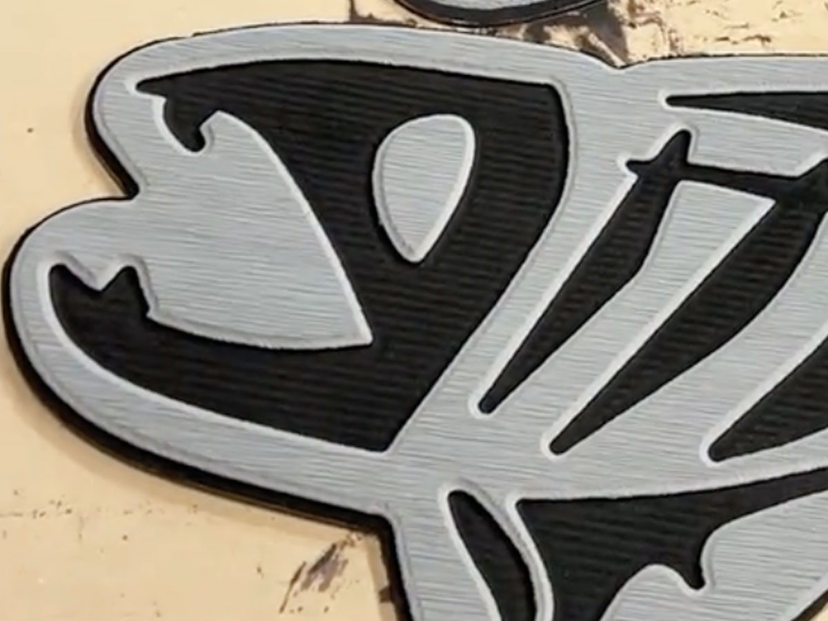 close up shot of the milling work on eva foam, the logo is a g-loomis logo