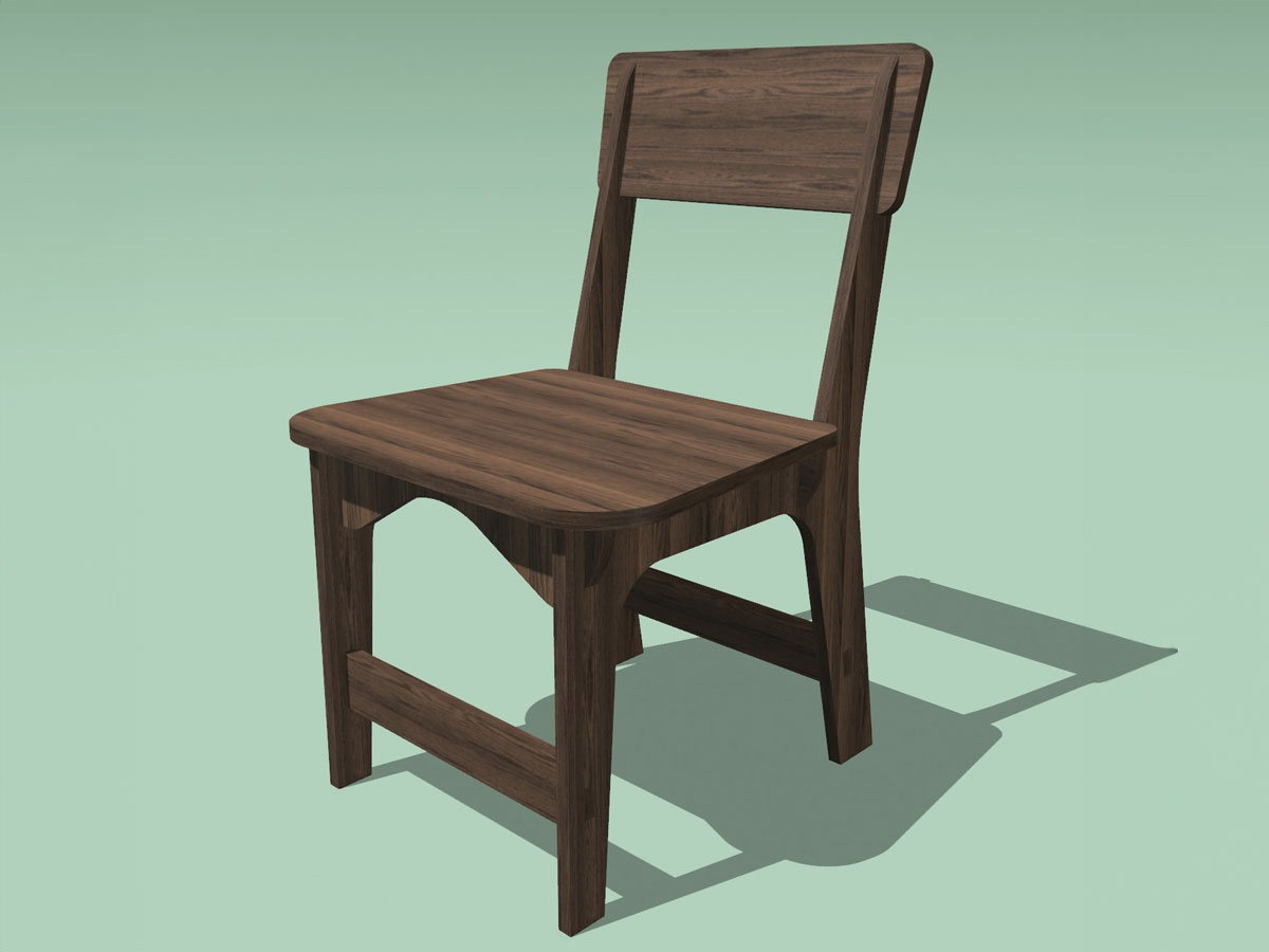 3d rendering of a custom chair by eastside cnc